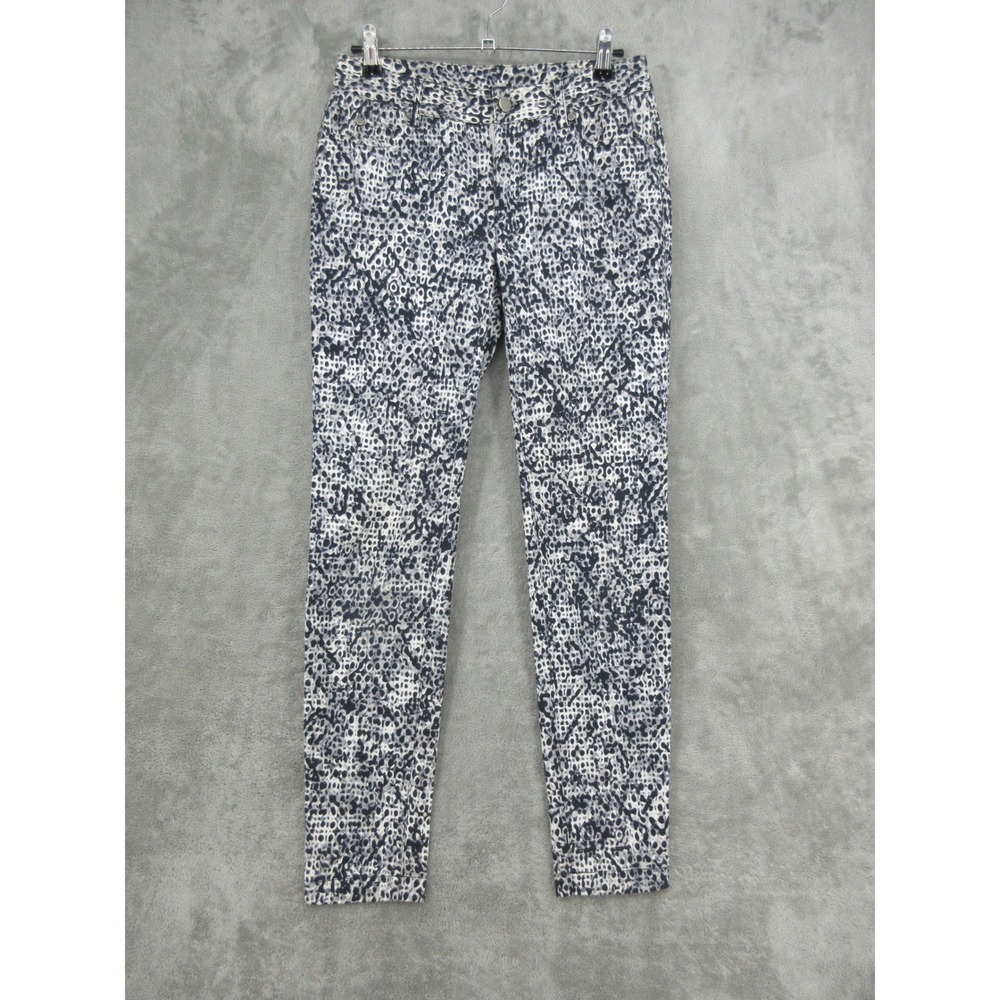 E3 by Etcetera Pants Womens Size 2 Animal Print Skinny Stretch Abstract Artsy
